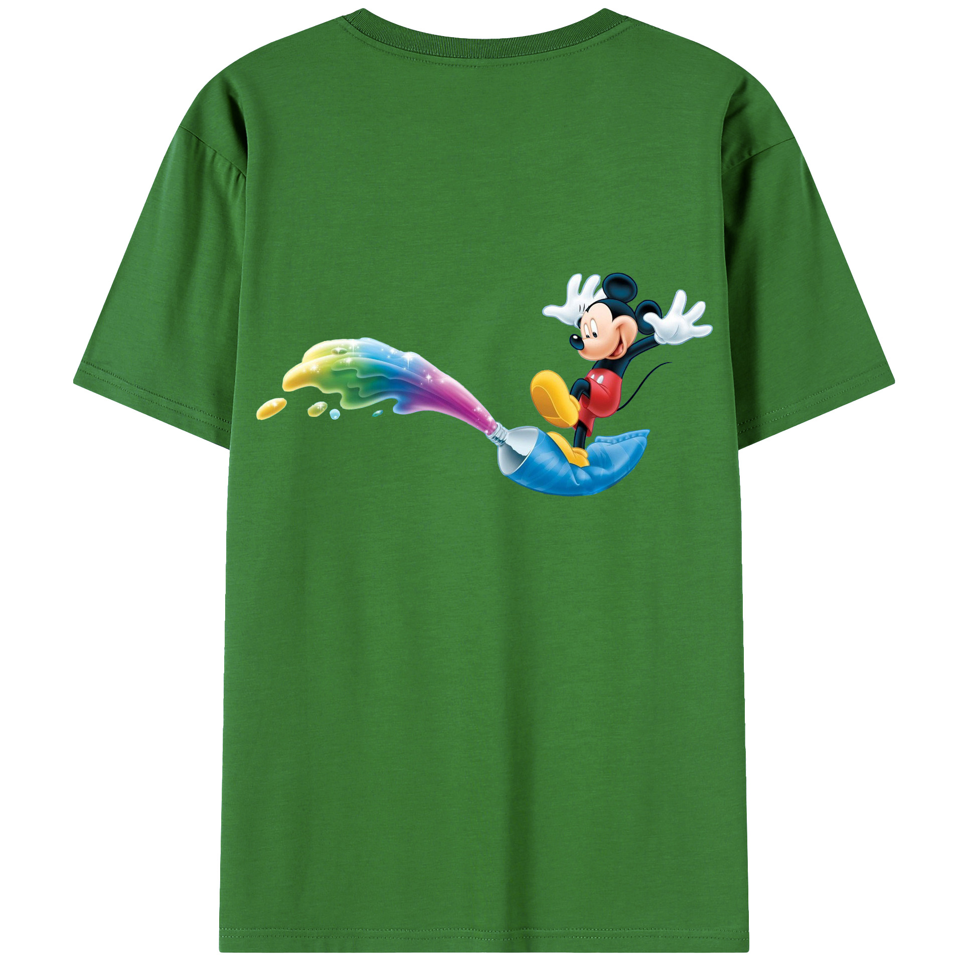 （画像用） ミッキーマウス Mickey Mouse レディース半袖Tシャツ(バックプリント)